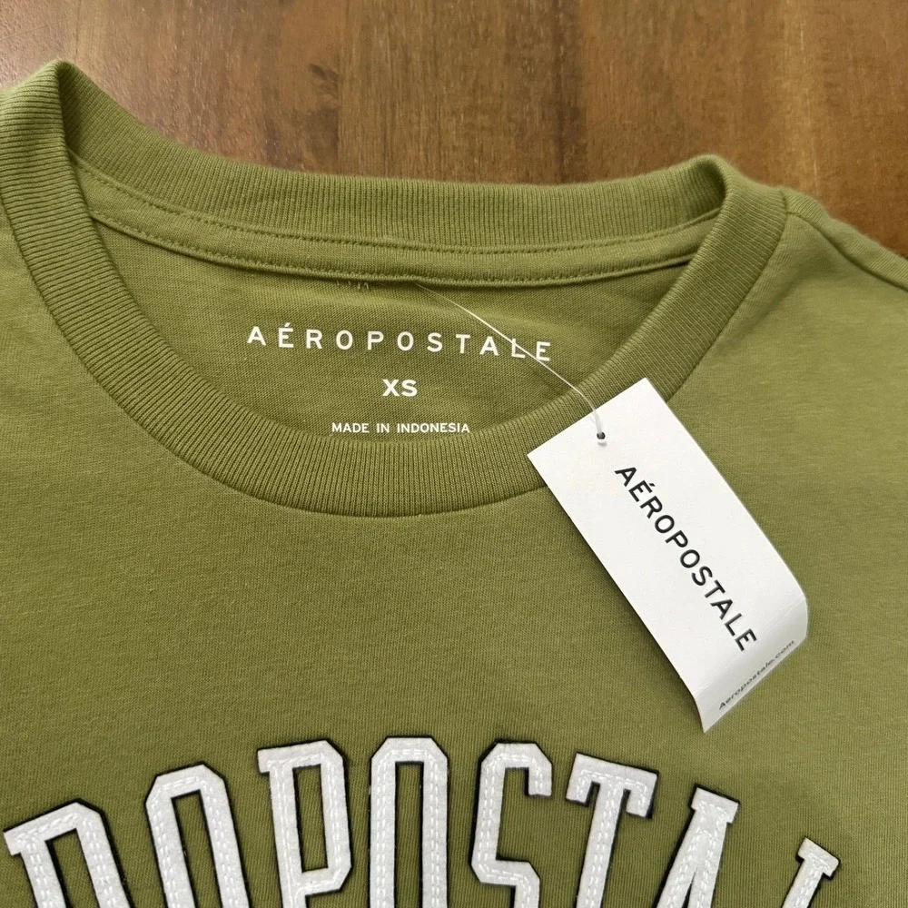 NWT Aeropostale 1987 NYC Graphic T-Shirt Men's XS Olive Green Short Sleeve - Picture 5 of 6
